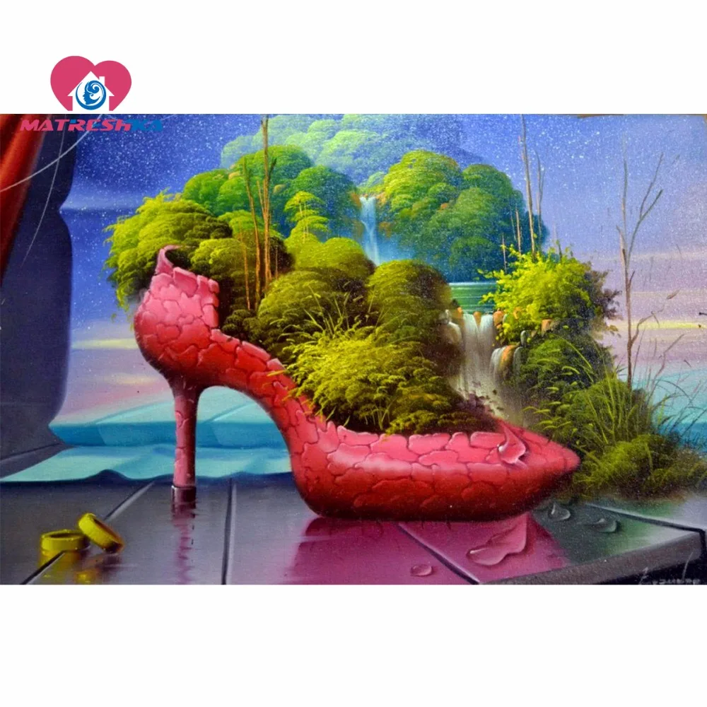 

DIY The Diamond Embroidery EMBROIDERY KITS 5D Rhinestone Pasted Diamond Painting Needlework picture of rhinestones high-heeled