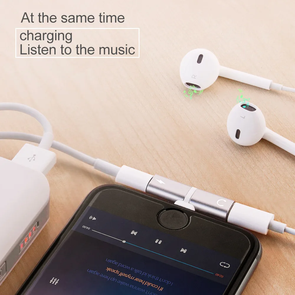 GARAS Adapter For Headphone charging/data transmit/Audio 3in1 Headphone Adapter For iphone 7 8 x xr xs max Earphone Adapter