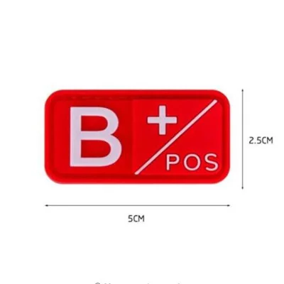 Красные сувениры ПВХ A+ B+ AB+ O+ Положительный A-B-AB-O-отрицательный кровяный Тип Группа патч военный тактический боевой резиновые значки - Цвет: B1