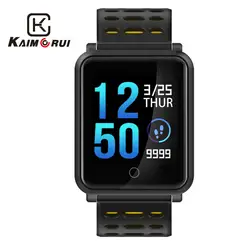 Kaimorui умный Браслет Для мужчин IP68 Водонепроницаемый Цвет Экран смарт-браслет сердечного ритма трекер сменные полосы Bluetooth Smartband