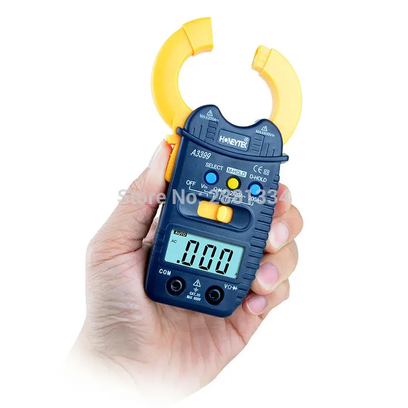 A3399 Digital LCD Clamp Multimeter Meter Current ACDC Voltage Resistance Capacitance Frequency Temperature Tester Detection (8)