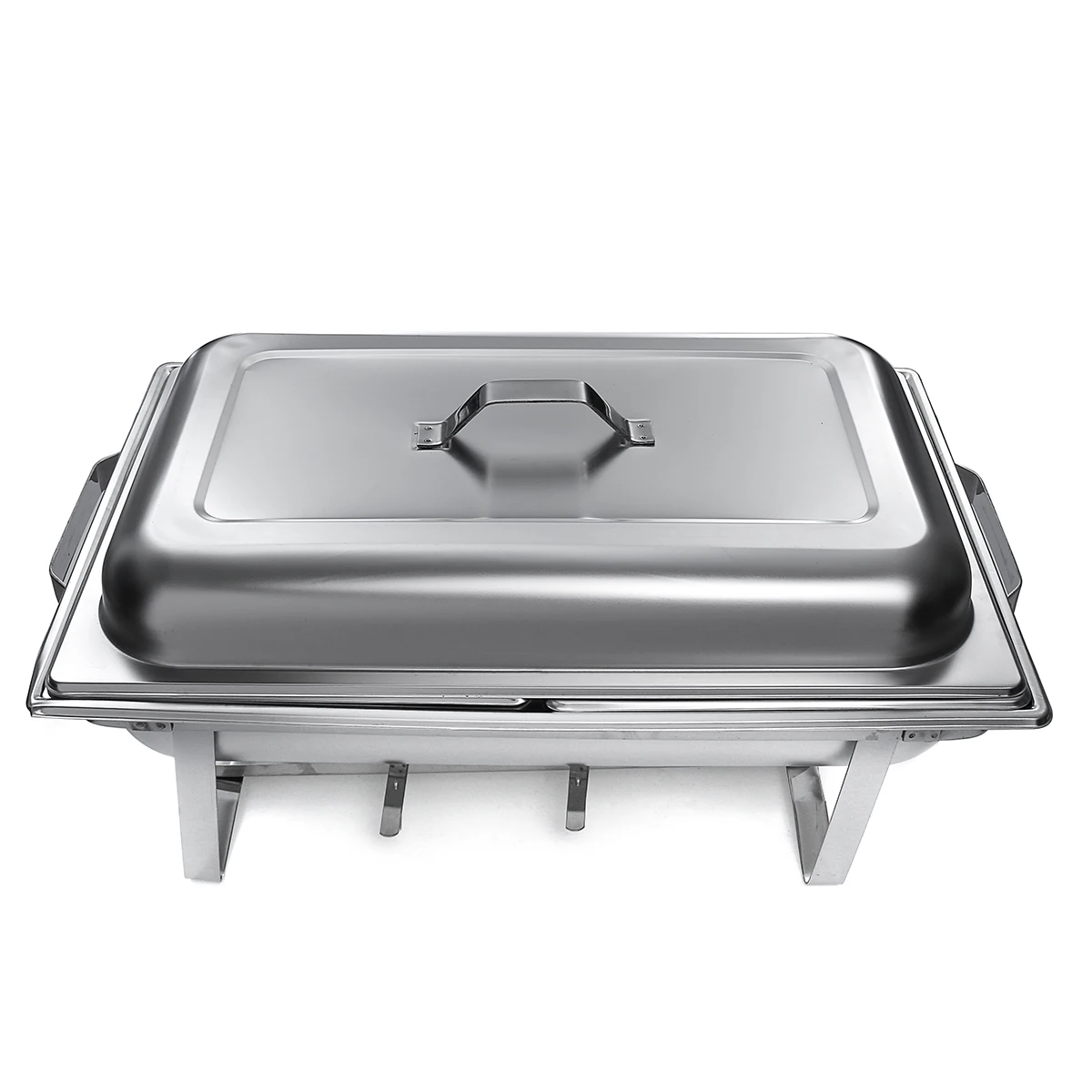 4Pcs 9L Foldable Chafing Dish Buffet Stoves Caterer Food Warmer Tray Dinner Serving Stainless Steel Simple Removal Buffet Stove