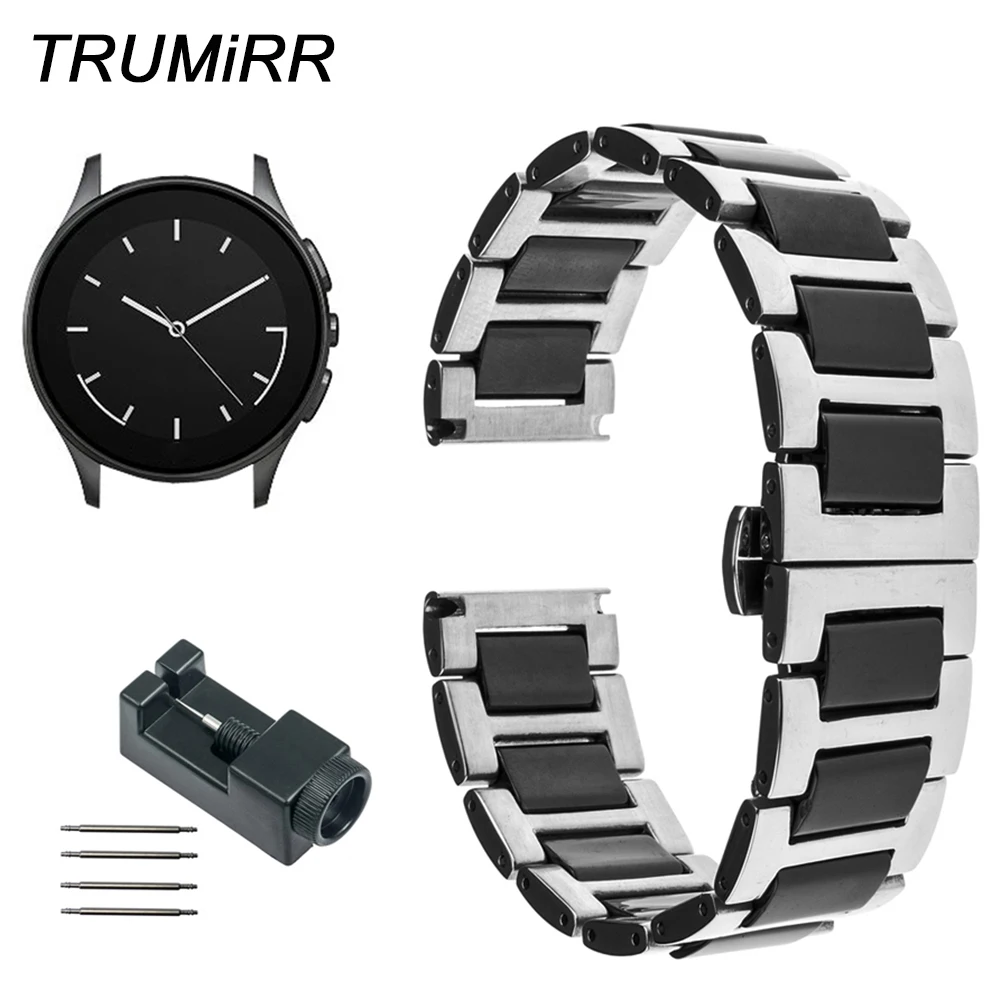 22mm Ceramic & Stainless Steel Watchband + Link Remover for Vector Luna