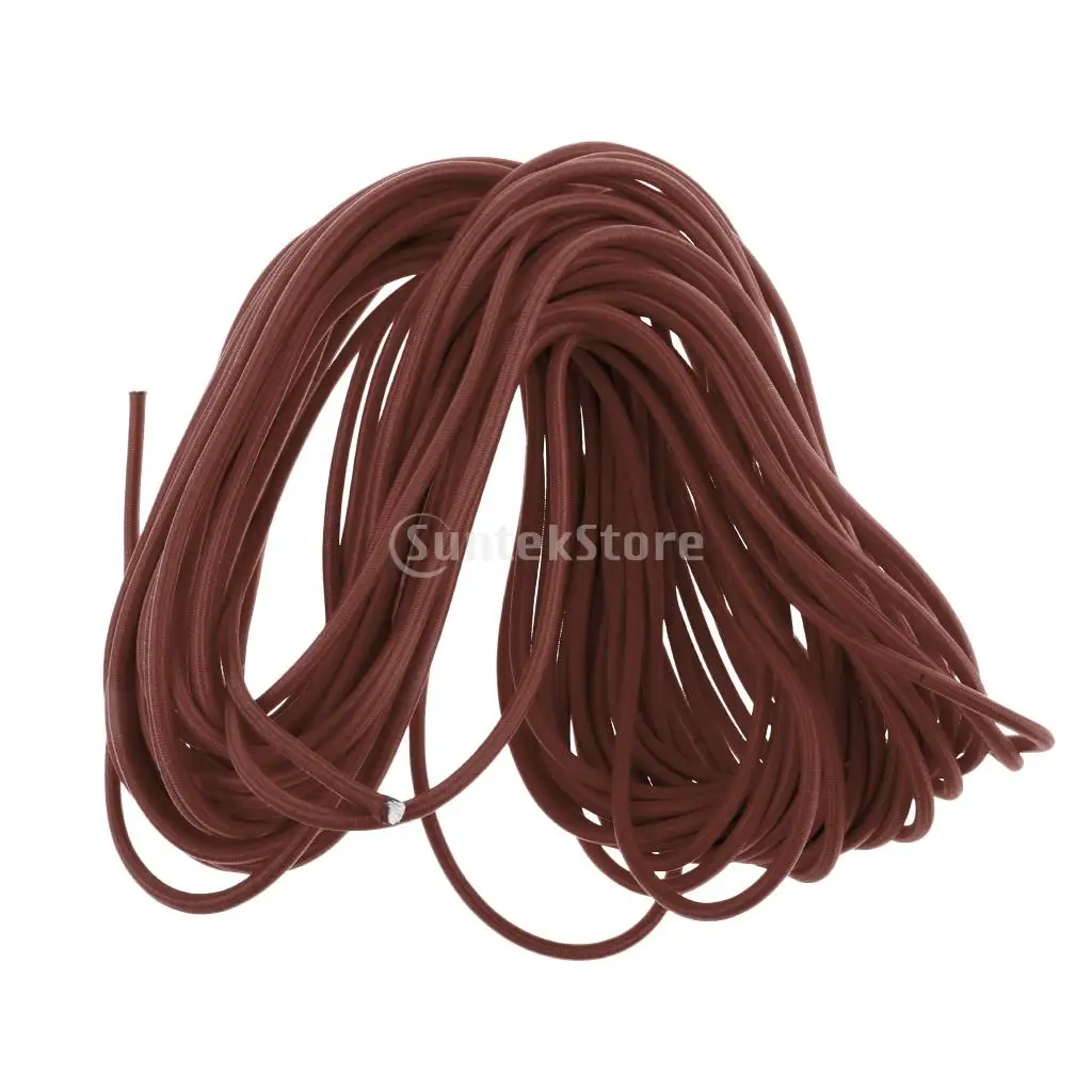 Coffee Color 0.5m - 100m 3mm Marine Elastic Bungee Rope Shock Cord - Car Truck Roof Racks Trailers Boats Kayaks Tie Down