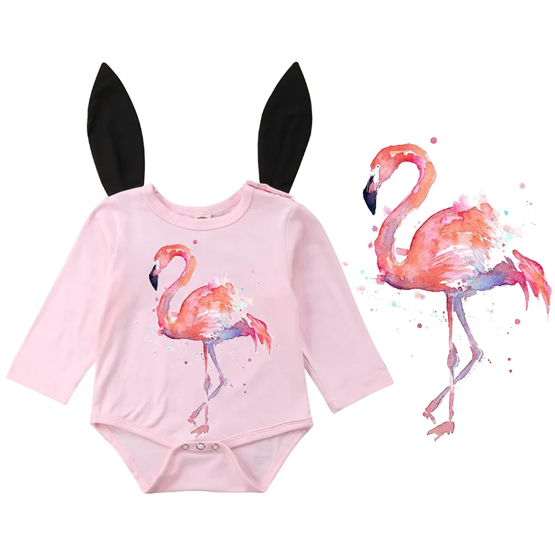 Акварельный Фламинго глажка на теплообменнике А-уровень моющиеся пластыри наклейки для одежды футболки DIY животных аппликации оптом