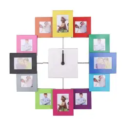 Семейные современные металлические часы, настенные часы картина для оформления дома цвет