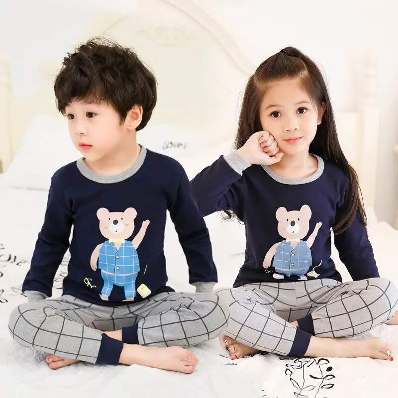 

Autumn Winter Kids Pajamas Set Cotton Full Sleeve Sleepwear Pyjamas Kids Children Baby Girls Clothes Pijamas Boys Pajamas Suits