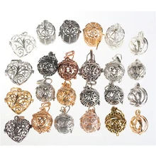 Rhinestone Harmony Bird Cage Ball Caller Pendant For Pregnant Women Aromatherapy Essential Oil Locket Jewelry