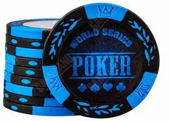 World Series Poker Chips with Metal Core Heavy Classic Wheat Clay Poker