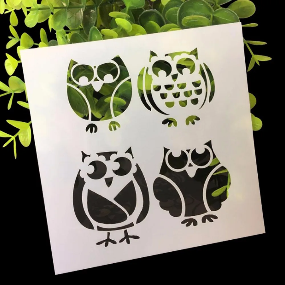 

(5.1x5.1 inch) diy suger sieve and paints imprint spray mists template scrapbooking plastic Stencils parrot
