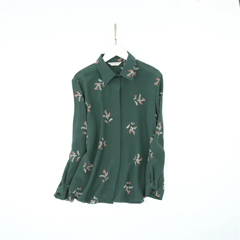 natural silk Blouses floral printed 