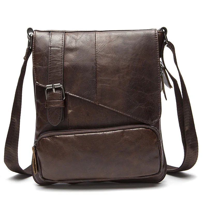 

NEW Genuine Leather briefcase men's Crossbody bag shoulder bag The first layer of vertical men's casual leather Messenger bag