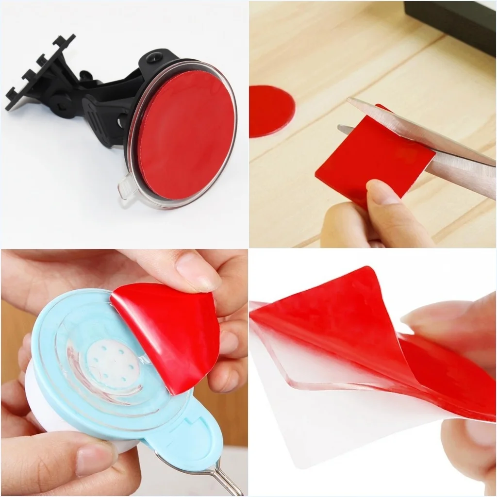 

3pcs Double Sided Adhesive Clear Arcylic Foam Strong Pads Car & Home Use Good For Suction Hook Phone Holder