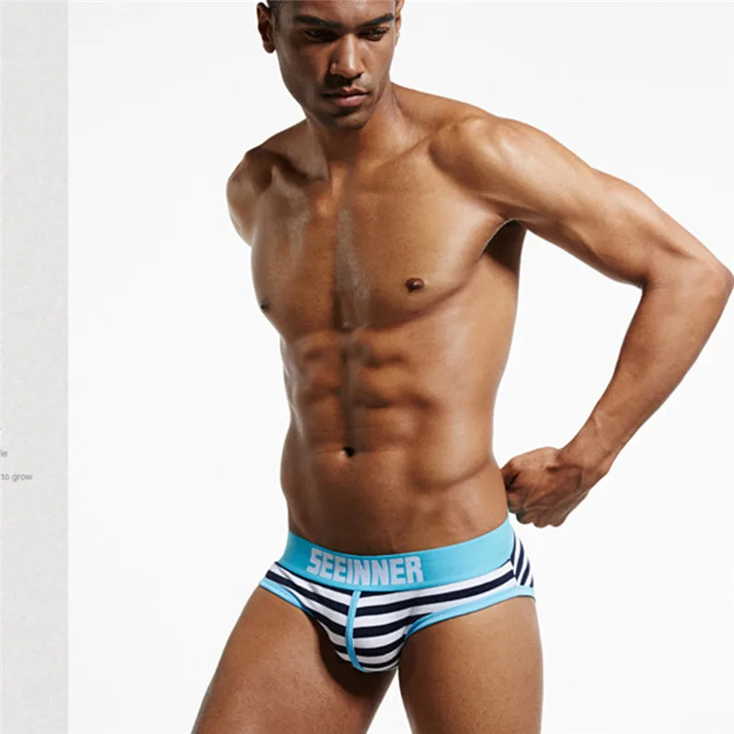 Comfortable Swim Briefs Men Print Underwear Knickers Cotton Boxer Briefs Shorts Bulge U Pouch Underpants Sexy Breathable #2H25 (6)