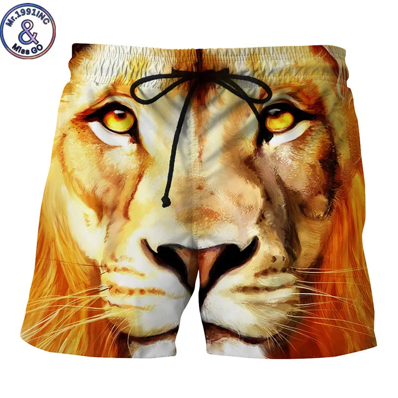 Mr.1991INC принт с животными Лев Для Мужчин's 3D Пляжные шорты Фитнес Maculino пляжные шорты для будущих мам Хо Для мужчин s плюс Размеры ЕС Размеры M-XXL