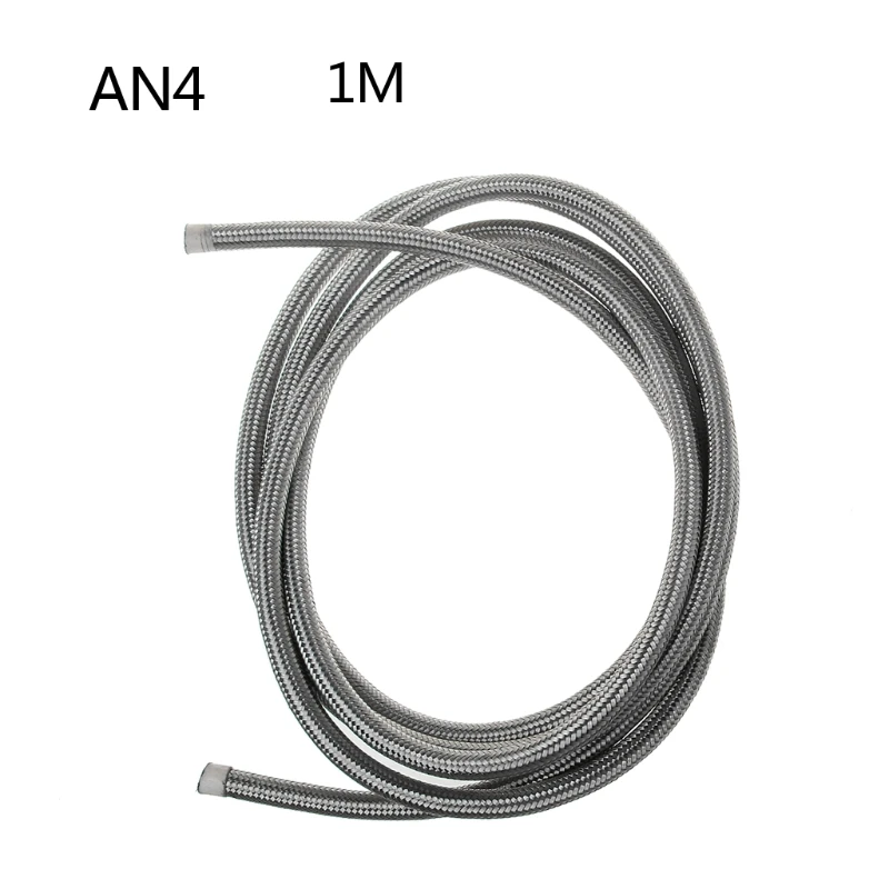 1 м Нержавеющая сталь плетеный тормозной газовый топливный трубопровод шланг AN4 AN6 AN8 AN10 - Цвет: AN4