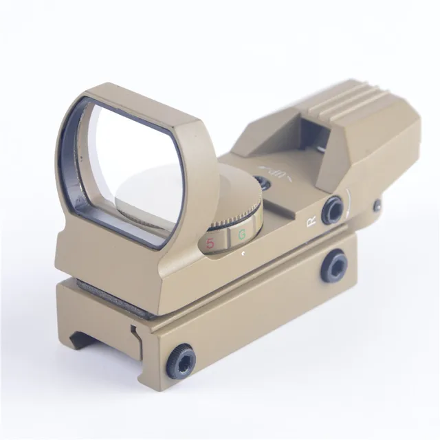 Mira de rifle de engranaje táctico con alcance 11mm 20mm Rail punto rojo airsoft holográfico Reflex 4 retícula verde vista para Riflescopes - Imagen 5