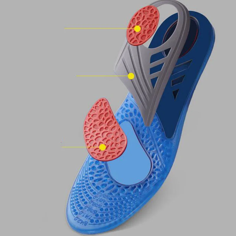 JUP 1 Pair Silicon Gel Can Be Free to Cut Breathable  Orthotic Arch Support Massaging Insoles Military Training Shock Absorber