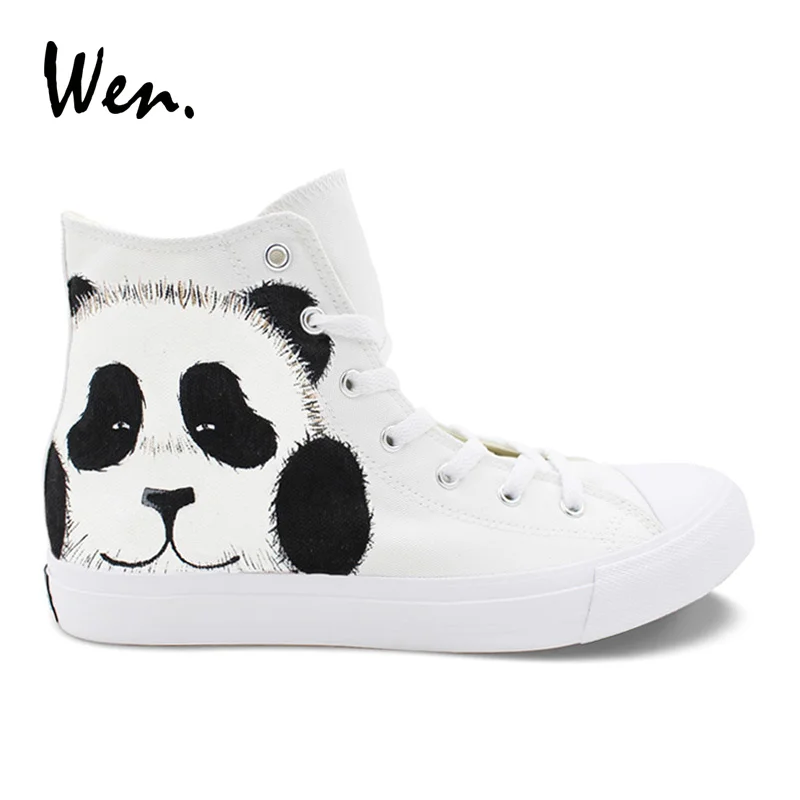 Wen Hand Painted Animal Shoes Design Cute Panda Portrait