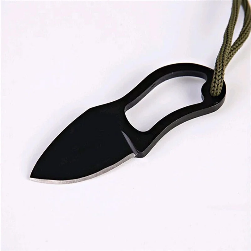 En-Acier-inoxydable-Lame-Fixe-Couteau-Ultra-Mince-Lumi&egrave;re-Camping-Survie-Multi-Keychain-Micro-Outils-De