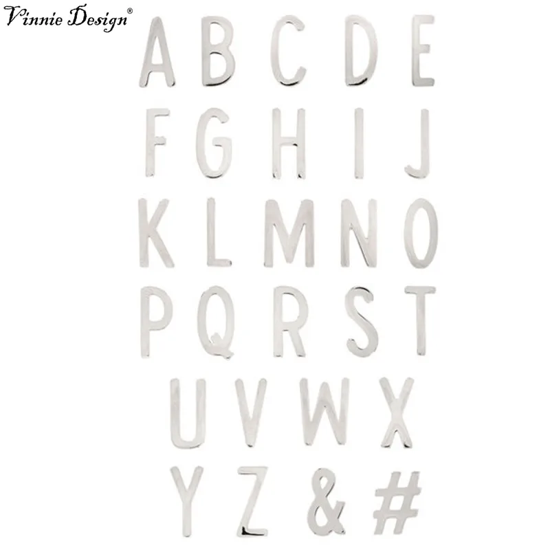 

Vinnie Design Jewelry Letters A-Z, &, # Slide Charms fit on Keeper Bracelet Keys for Wrap Bracelets 28pcs/set