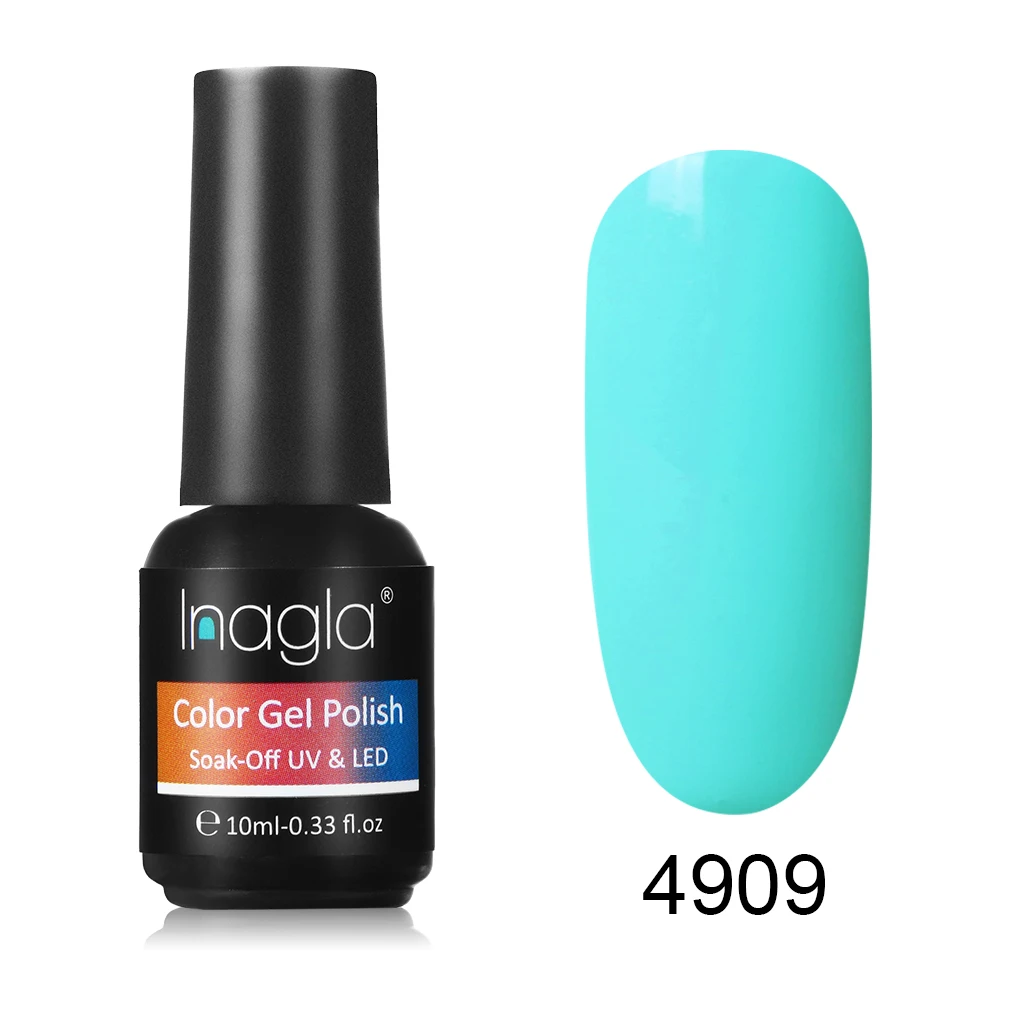 Inagla 10 мл флуоресцентный и макарон цвет замачиваемый УФ светодиодный Гель-лак для ногтей Декоративный Гель-лак - Цвет: 4909