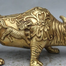 Zhaorui588661> китайский латунный носорог Кирин Килин сила сильного Африки Статуэтка скульптура