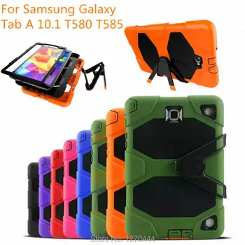 

For Samsung Galaxy Tab A A6 10.1 2016 SM-T580 T580N T580 T585C tablet Military Heavy Duty Silicone Rugged Stand Protective Cover