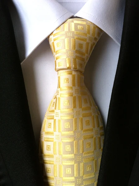 

Classic Men's Woven Necktie Yellow Geometric Gravata