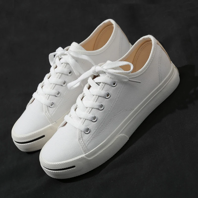 2018 Autumn Sneakers Women White Canvas Shoes Ladies Flat Heel Casual Shoes Woman White Sneakers ...