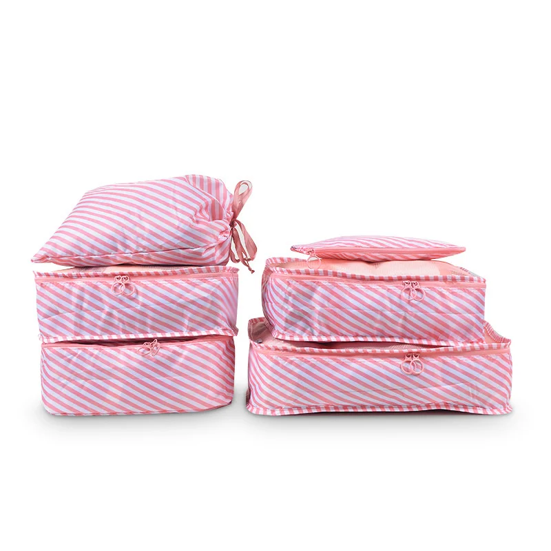 RUPUTIN New 6PCS/Set High Quality Cloth Waterproof Travel Mesh Bag In Bag Luggage Organizer Packing Cube For Travel Accessories