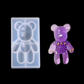 

Transparent Silicone Pendant Mould Resin Bear Shape DIY Jewelry Making Tool Fondant Cake -W128