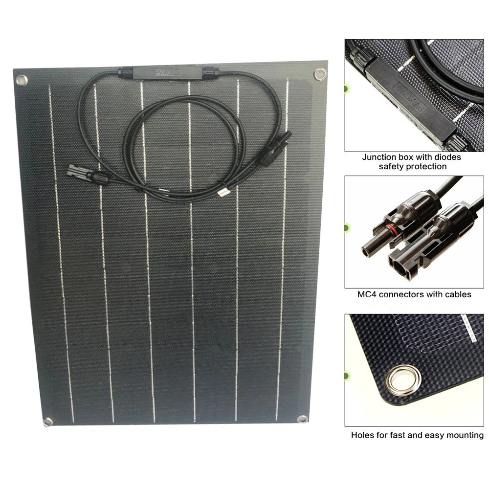 2pcs Flexible Solar Panel 40W ETFE Solar Panel Solar Cell 40W 80W 18V 12V solar panels battery charger kit system