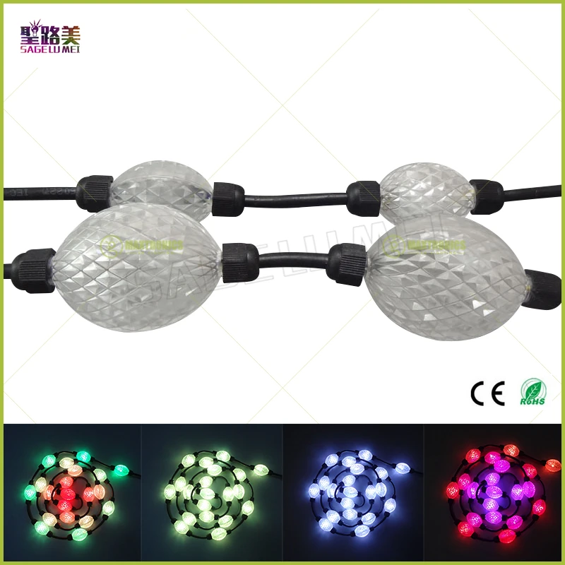 100 шт. DC12V/DC24V 32 мм/50 мм Диаметр 360 градусов двухсторонняя 5050 RGB + WS2811 IC магический шар