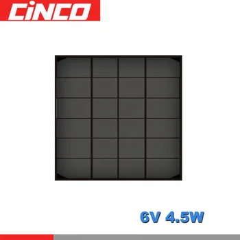

6V 750mA 4.5Watt 4.5W Poly Panel Solar Standard Epoxy Monocrystalline Silicon DIY Battery Power Charge Module Solar Cell toy