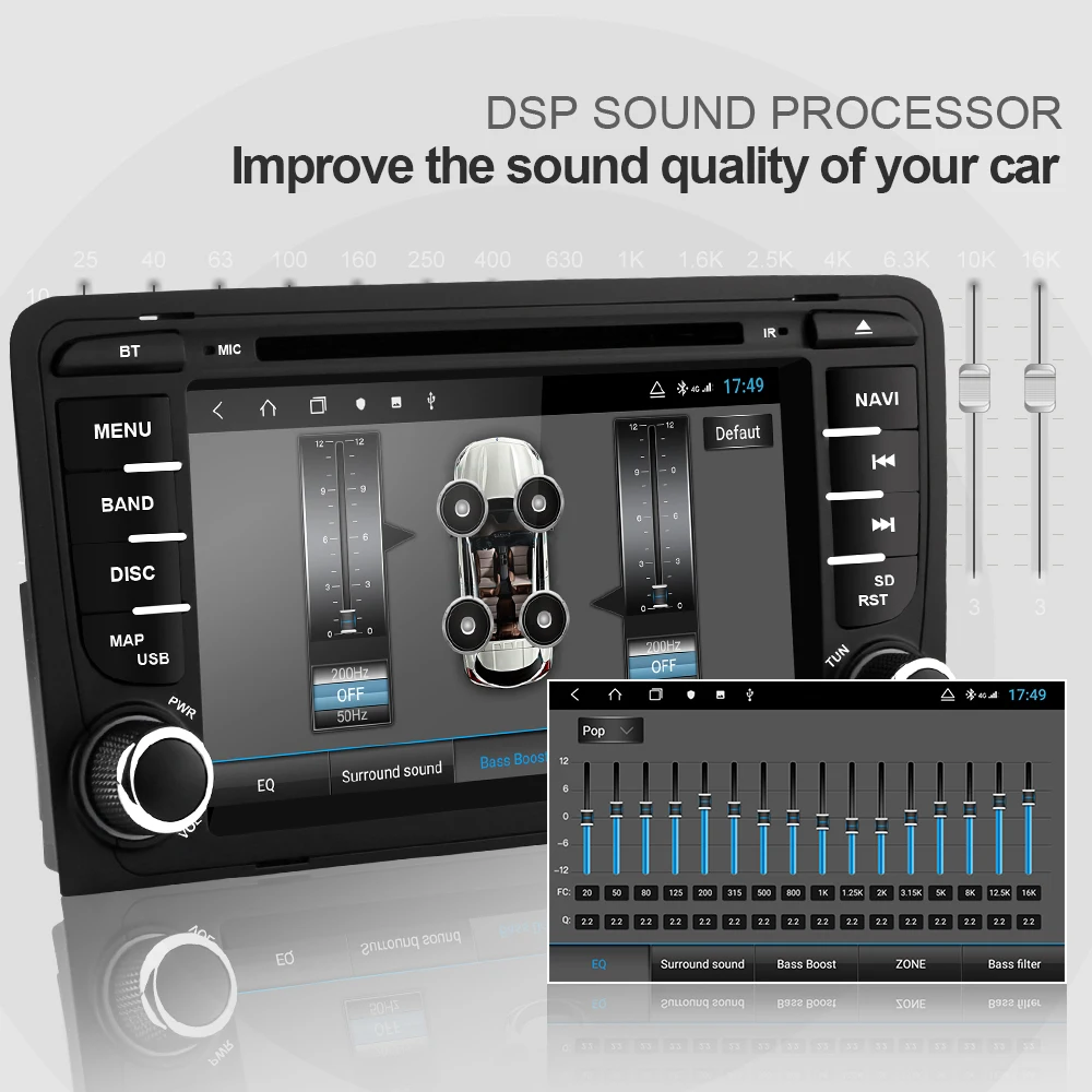 Discount Isudar H53 2 din Car Radio Multimedia Player Android For Audi/A3/S3 2002-2013 GPS Octa Core 4GB 64GB 1080P Camera DSP USB DVR FM 4