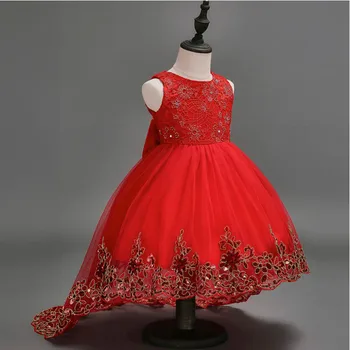 

Baby Children Clothing Girl Christmas Costume Dresses For Girls Long Trailing Birthday 3-12Yrs Toddler Girl Kids Ball Party Wear