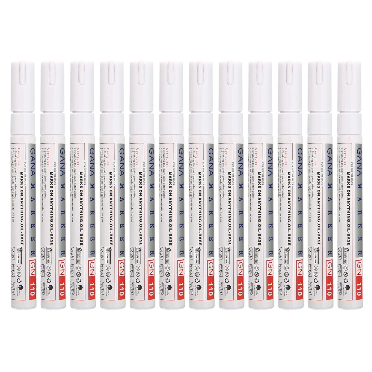 12pcs New White Marker Pens Waterproof Permanent Car Tyre Tire Tread Rubber Paint Marker Pen DIY Album Paper Stationery