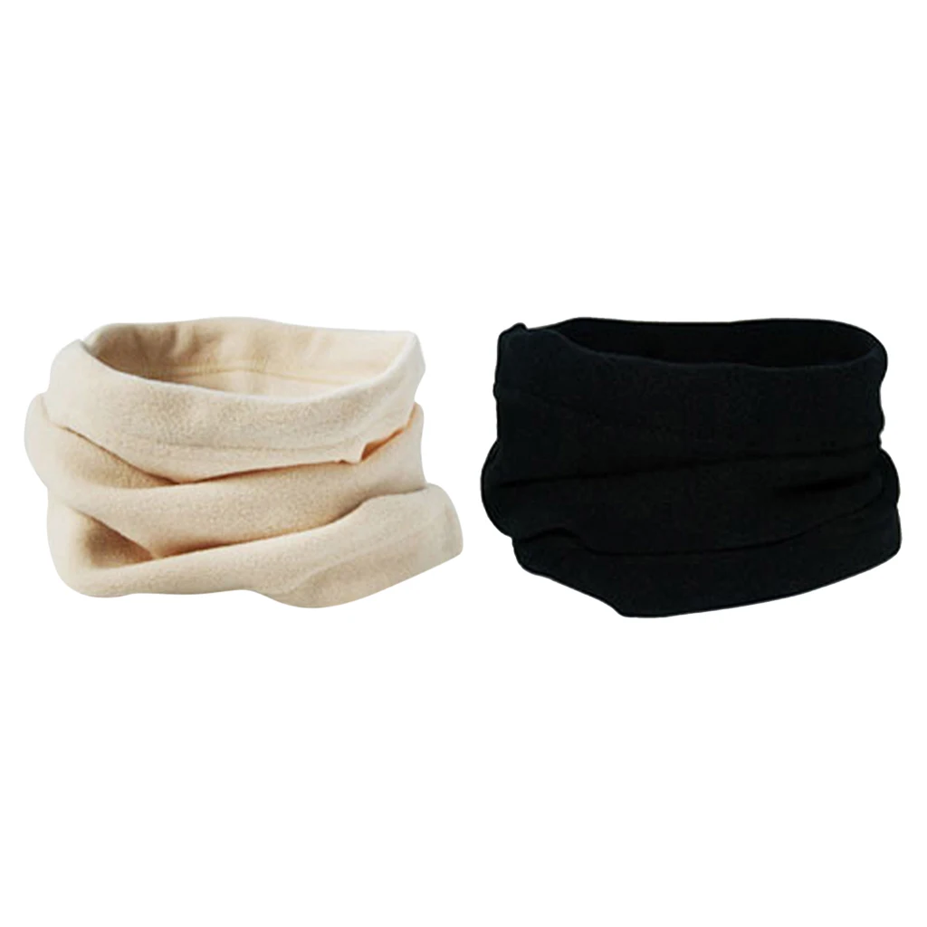 Pack of 2pcs Men Women Polar Fleece Neck Warmer Comfy Snood Scarf Ski Motorbike Masks