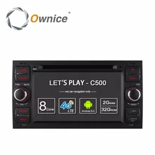 Ownice c500 2 din android 6.0 4 core en el tablero de coches dvd Player Para Ford Mondeo Focus Tránsito C-MAX GPS Navi Radio de la Ayuda 4G LTE