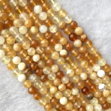 Натуральная Перу желтый белый опал круглые свободные маленькие ювелирные изделия драгоценные камни 1" 05670