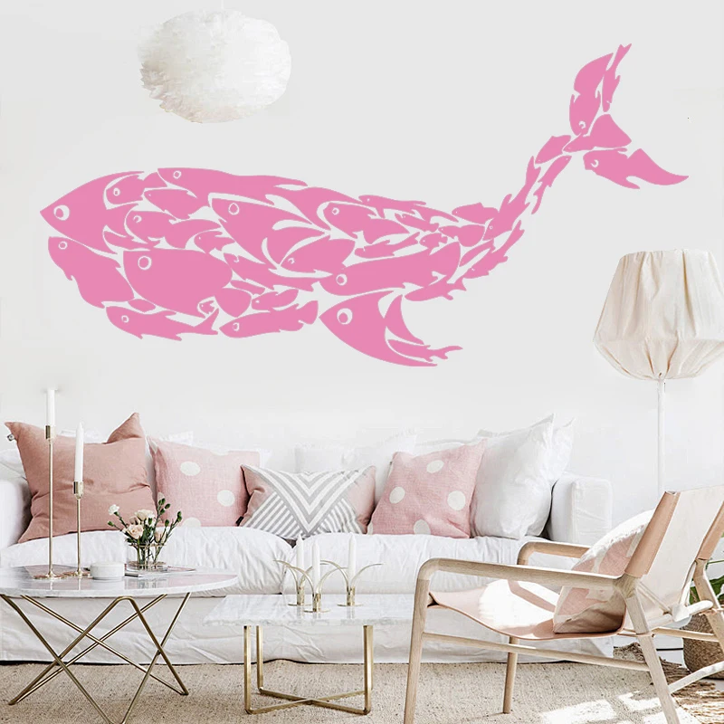 Kaufen G5001 Einzigartige Wal Fisch wandsticker Vinyl Wandtattoo Fisch Wandaufkleber Kunst Poster Papier Classics Wand wohnzimmer Bad Home Decor
