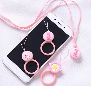 

100pcs pink neck Mobile Phone Straps ring Rope for Galaxy S6 S7 edge Plus iphone 8 kawaii Lanyard ring Strap Phone accessories