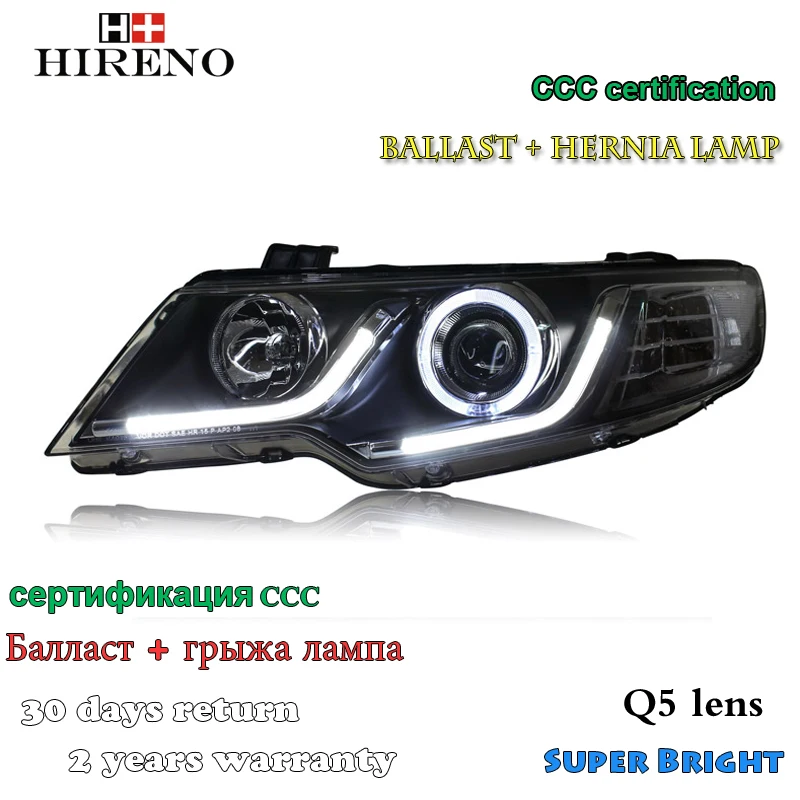 Hireno Headlamp for 2010 2014 KIA Forte Headlight Assembly LED DRL