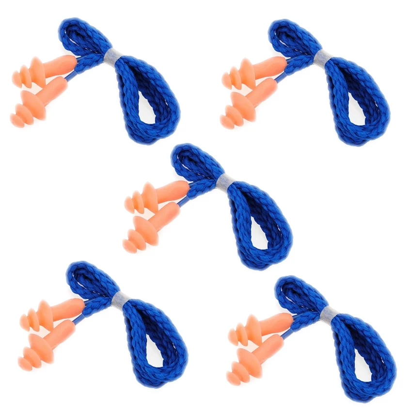 ELOS 5 Pair Tree Shape Soft Safety Soft Silicone Ear Plugs Hearing