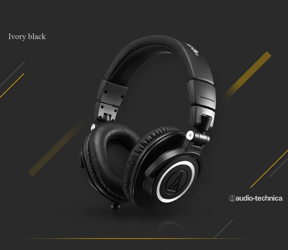 Оригинальные Audio-Technica ATH-M50x, профессиональные мониторные наушники, закрытые сзади, динамические Накладные Наушники Hi-Fi, складные наушники G