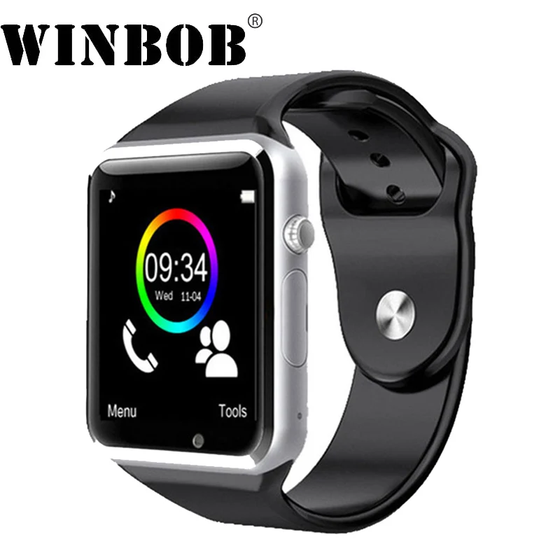 WINBOB A1 Bluetooth Смарт часы наручные Спорт Шагомер Поддержка sim-карта TF Камера Smartwatch