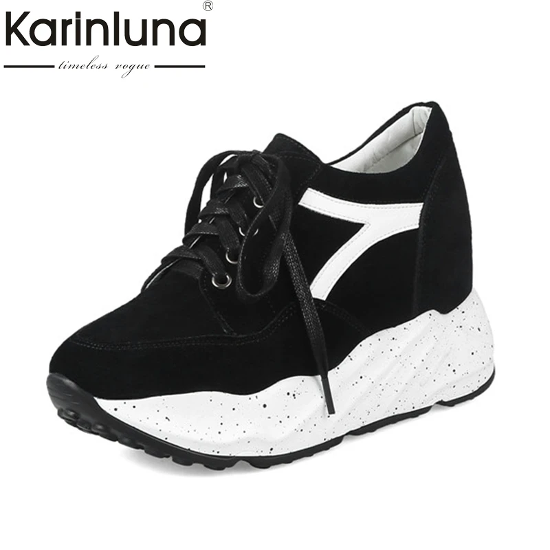 

KarinLuna 2018 fashion sneakers Women Shoes Woman Vintage Lace Up Round Toe Platform Sport Shoes Size 34-39
