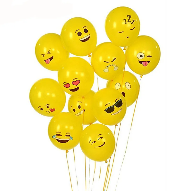

100pcs 12inch Emoji Latex Balloon Smile Face Kids Birthday Wedding Party Helium Latex Decor Supplies Baby Shower Globos Toys
