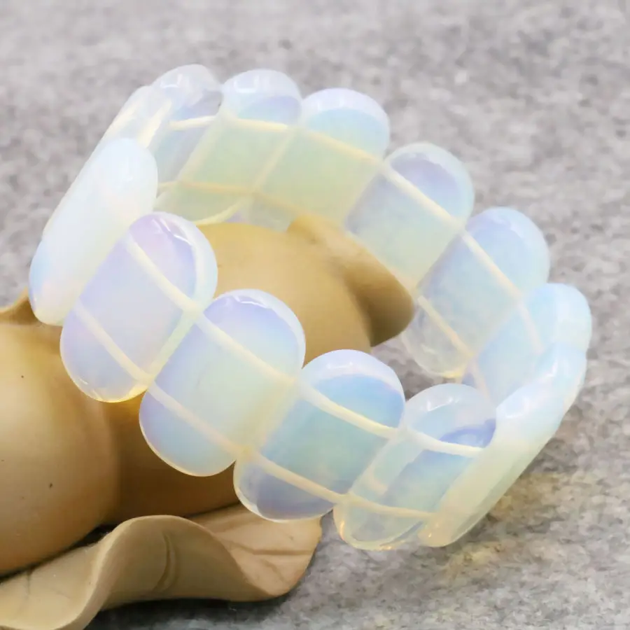 12x21mm Sri Lanka Imitation Opal Moon Stone Bracelet Chain Accessory